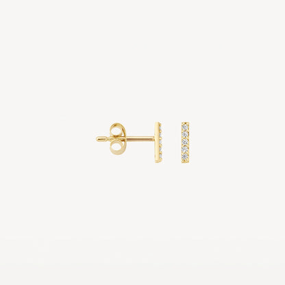 Blush Ear studs 7196YZI - 14k Yellow gold Bars with zirconia