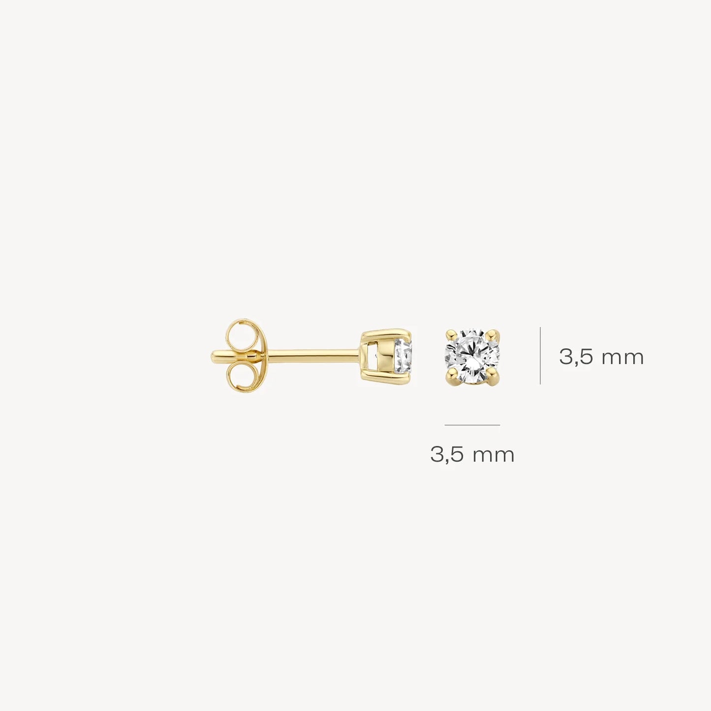 Blush Ear studs 7212YZI - 14k Yellow gold Zirconia studs