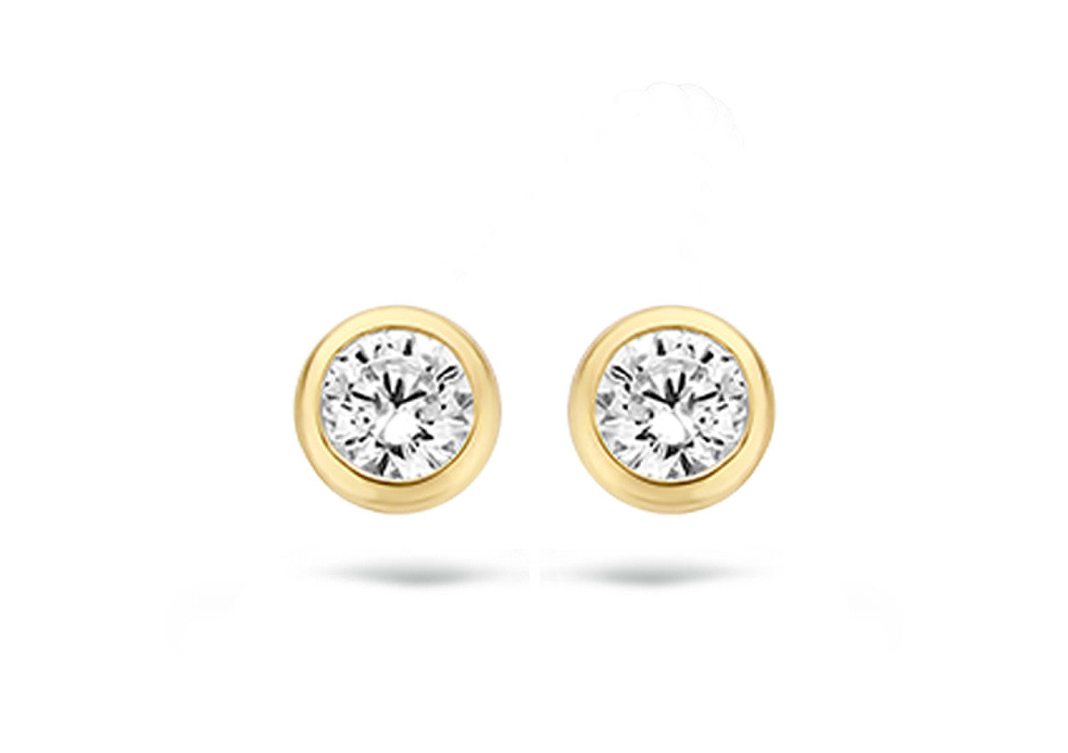 Blush Earrings 7214YZI - 14k Yellow Gold 3.5mm with zirconia