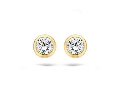 Blush Earrings 7214YZI - 14k Yellow Gold 3.5mm with zirconia