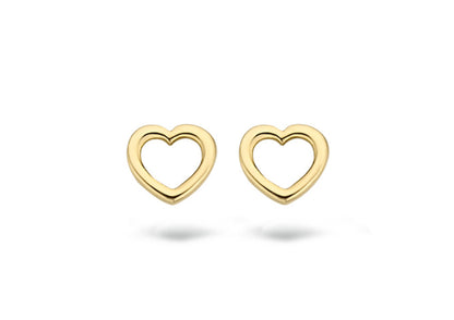 Blush Earrings 7246YGO - 14k Yellow Gold Open Heart Studs