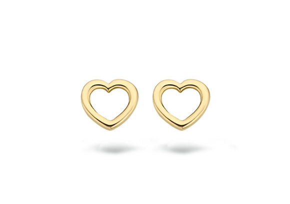Blush Earrings 7246YGO - 14k Yellow Gold Open Heart Studs