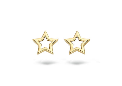 Blush Earrings 7248YGO - 14k Yellow Gold Open Star Studs