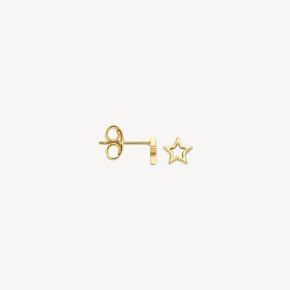 Blush Earrings 7248YGO - 14k Yellow Gold Open Star Studs