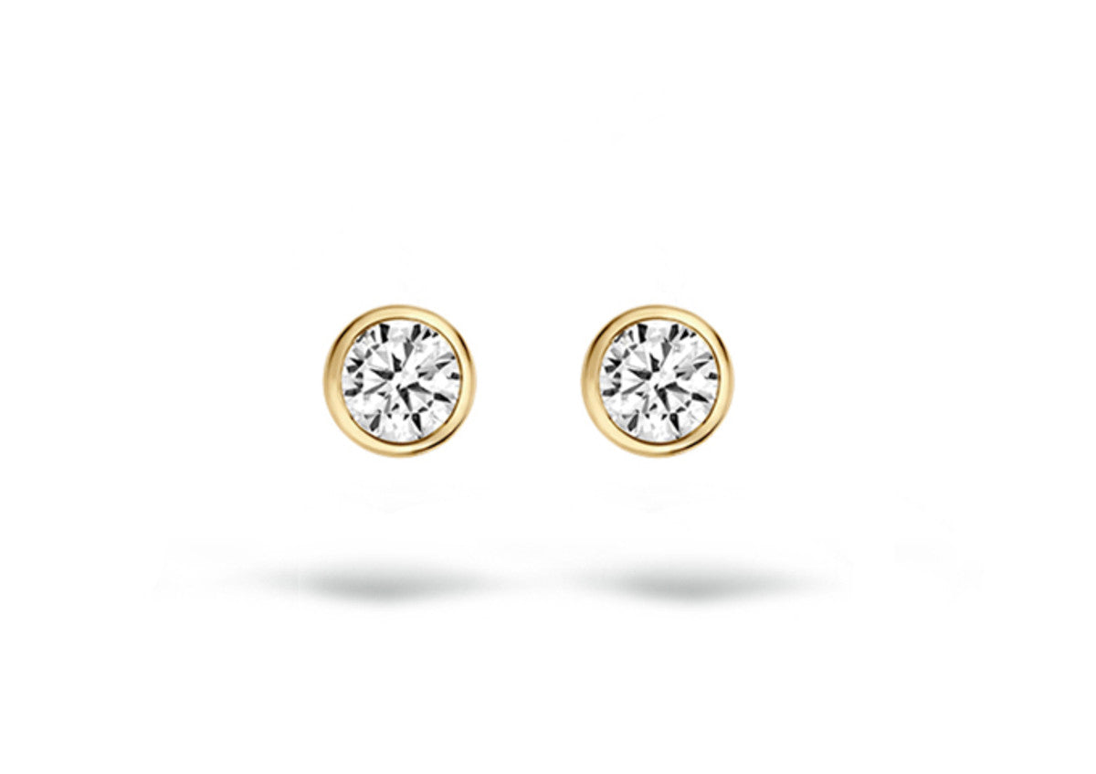 Blush Ear studs 7255YZI - 14k Yellow gold 3.25mm with zirconia