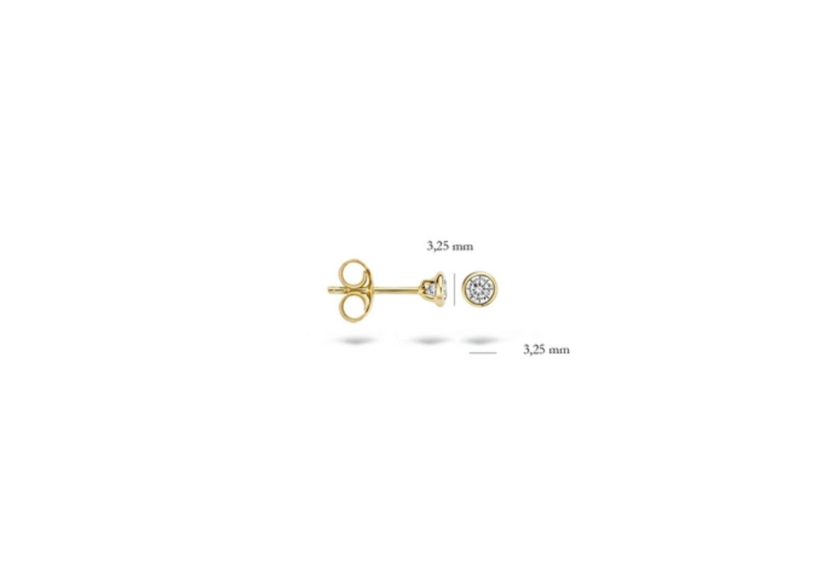 Blush Ear studs 7255YZI - 14k Yellow gold 3.25mm with zirconia