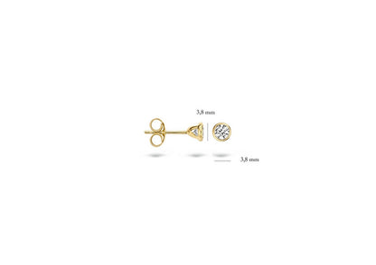 Blush Ear studs 7256YZI - 14k Yellow gold 3.8mm with zirconia