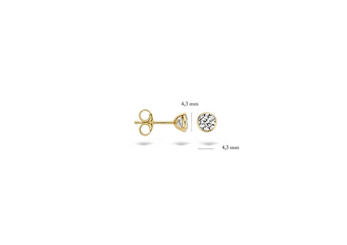 Blush Ear studs 7257YZI - 14k Yellow gold 4.3 mm with zirconia