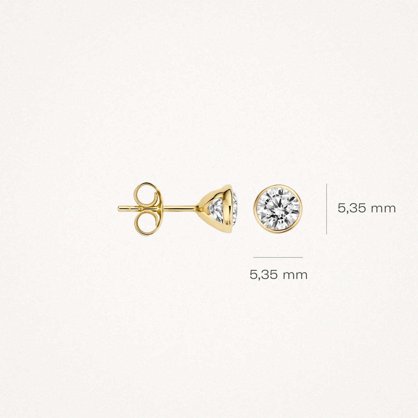 Blush Ear studs 7258YZI - 14k Yellow gold 5.35 mm with zirconia