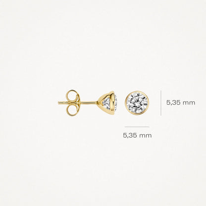 Blush Ear studs 7258YZI - 14k Yellow gold 5.35 mm with zirconia