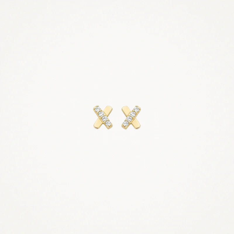 Blush Ear studs 7301YZI - 14k Yellow gold with zirconia