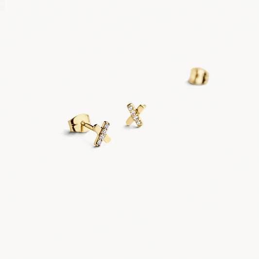 Blush Ear studs 7301YZI - 14k Yellow gold with zirconia