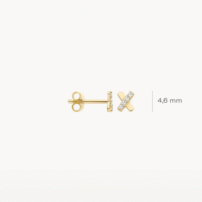 Blush Ear studs 7301YZI - 14k Yellow gold with zirconia