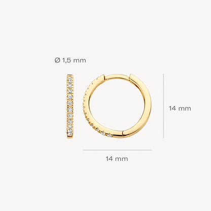 Blush Earrings 7309YZI - 14k Yellow gold Huggies with zirconia