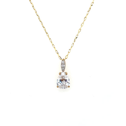 9ct Gold CZ Teardrop Pendant GPZ448