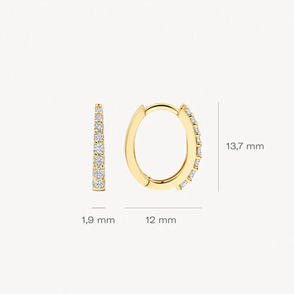 Blush Earrings 7341YZI - 14k Yellow Gold Huggies with Zirconia