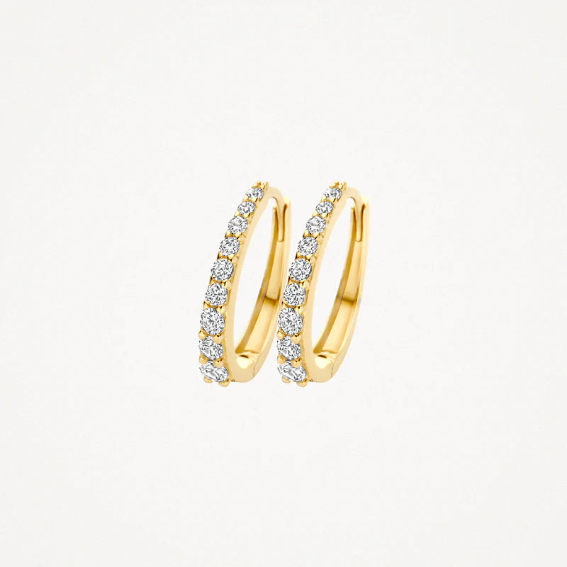 Blush Earrings 7342YZI - 14k Yellow gold Huggies with zirconia