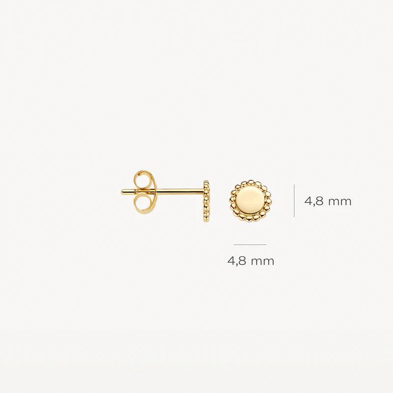 Blush Earrings 7351YGO - 14k Yellow Gold Disc Studs