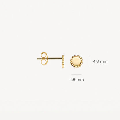 Blush Earrings 7351YGO - 14k Yellow Gold Disc Studs