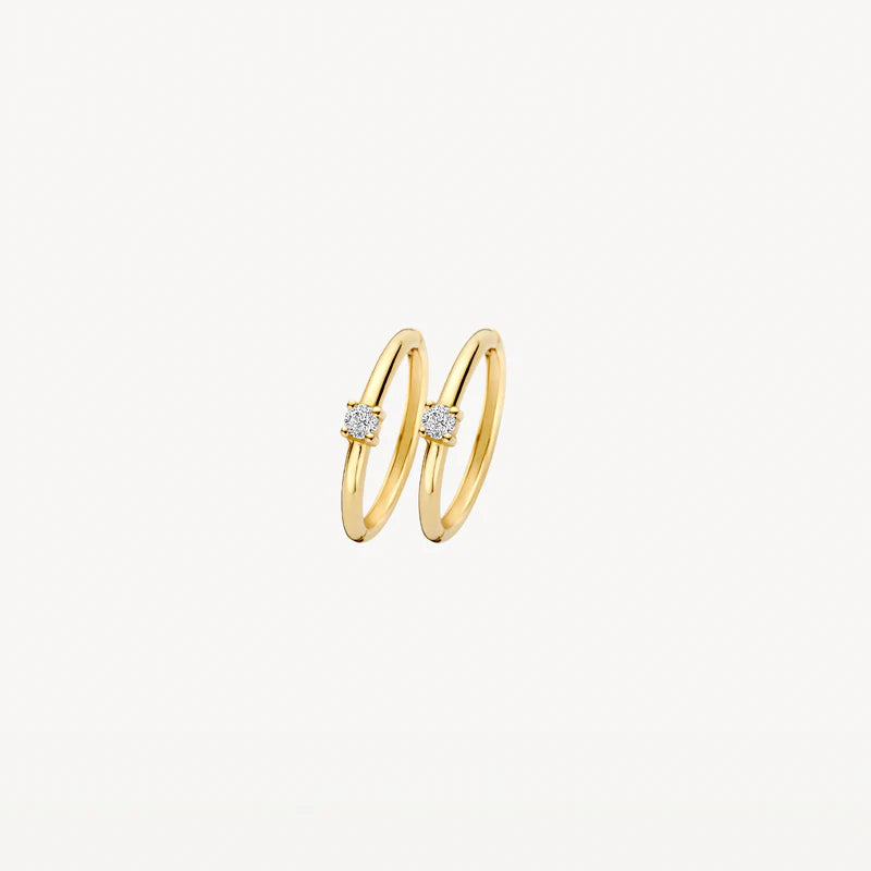 Blush Earrings 7367YZI - 14k Yellow gold Huggies with zirconia