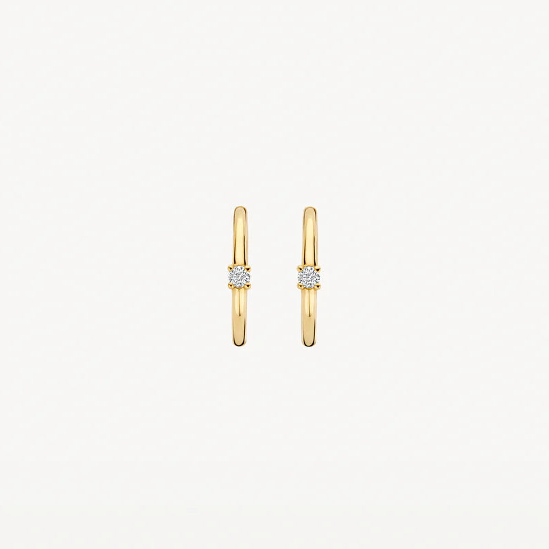 Blush Earrings 7367YZI - 14k Yellow gold Huggies with zirconia