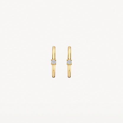 Blush Earrings 7367YZI - 14k Yellow gold Huggies with zirconia