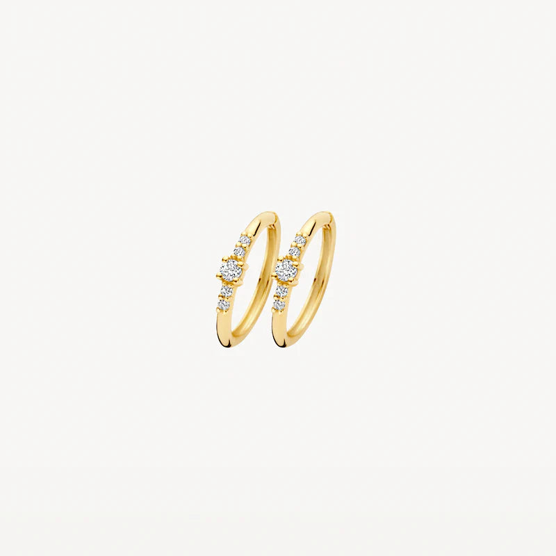 Blush Earrings 7368YZI - 14k Yellow gold Huggies with zirconia