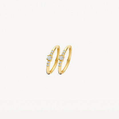 Blush Earrings 7368YZI - 14k Yellow gold Huggies with zirconia