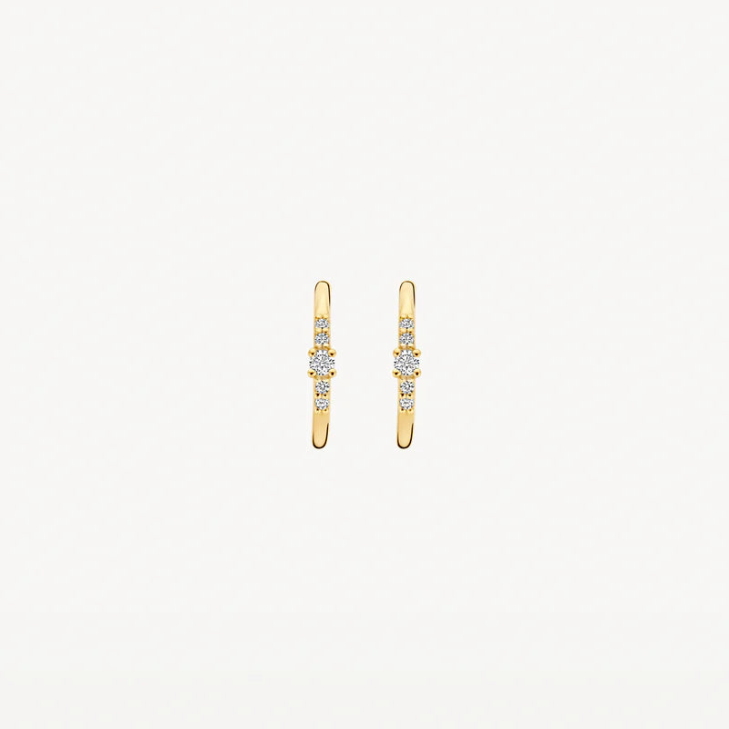 Blush Earrings 7368YZI - 14k Yellow gold Huggies with zirconia