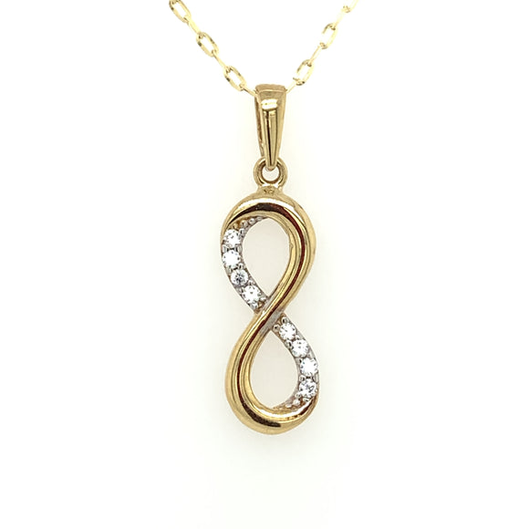 9ct Gold CZ Infinity Pendant GPZ361