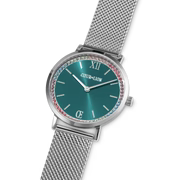COEUR DE LION Watch Sparkling Sunray Teal Milanaise Silver 7650701706