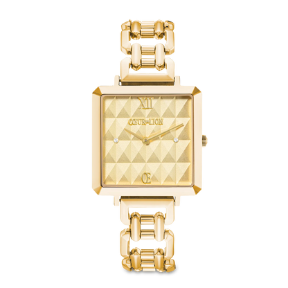 COEUR DE LION Watch Iconic Cube Spikes Statement Gold 7662741616