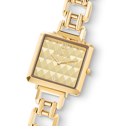 COEUR DE LION Watch Iconic Cube Spikes Statement Gold 7662741616