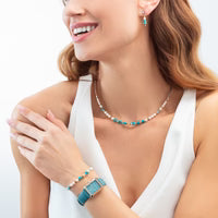 COEUR DE LION Watch Iconic Spikes Teal Silver Leather 7670710627