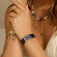 COEUR DE LION Watch Iconic Spikes Bracelet Leather Midnight Blue Gold 7672710716