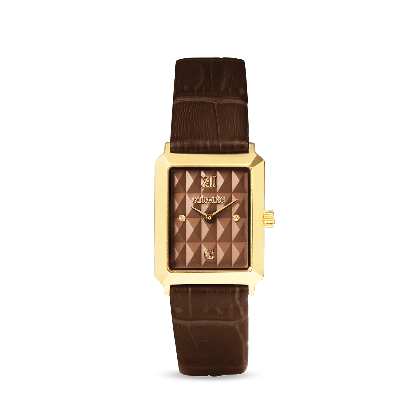 COEUR DE LION Watch Iconic Spikes bracelet Leather Mocha Mousse gold 7672711100