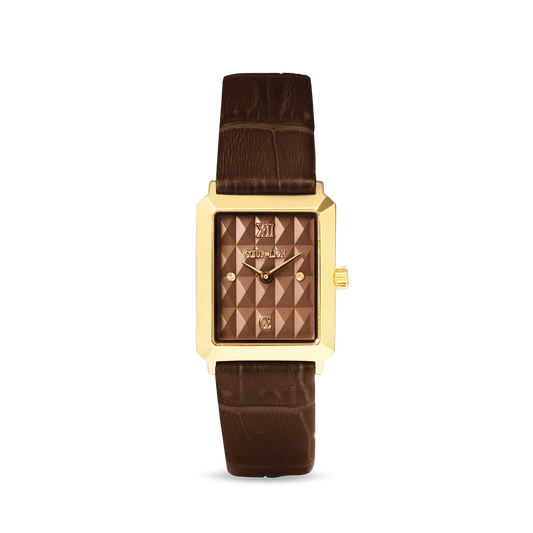 COEUR DE LION Watch Iconic Spikes bracelet Leather Mocha Mousse gold 7672711100