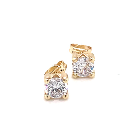 9ct Gold 5mm CZ 4-Claw Stud Earrings GEZ689