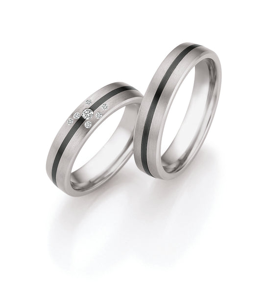 Titanium Wedding Ring with Zirconium Centre Band 5mm