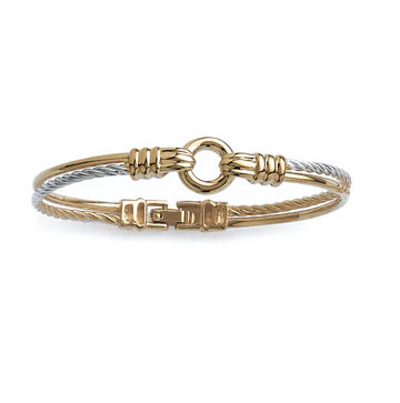 Amèlie 18ct Gold-Plated Bicolore Bangle 80159358