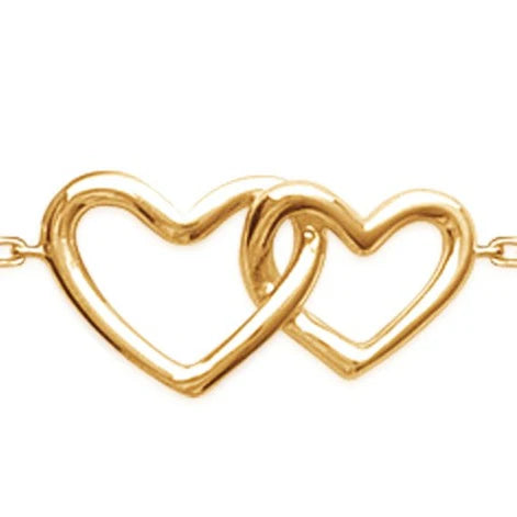 Amèlie 18ct Gold-Plated Double Heart Bracelet 82142618