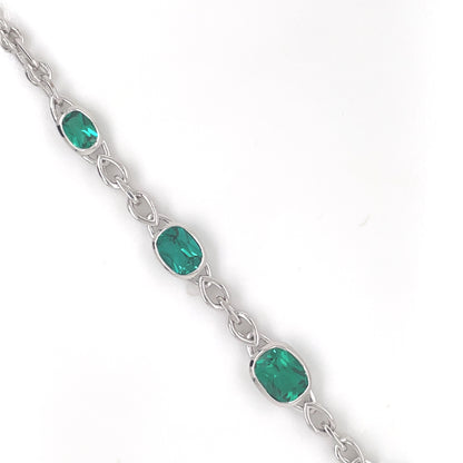 Sterling Silver Emerald Green CZ Bracelet SB8355/GN