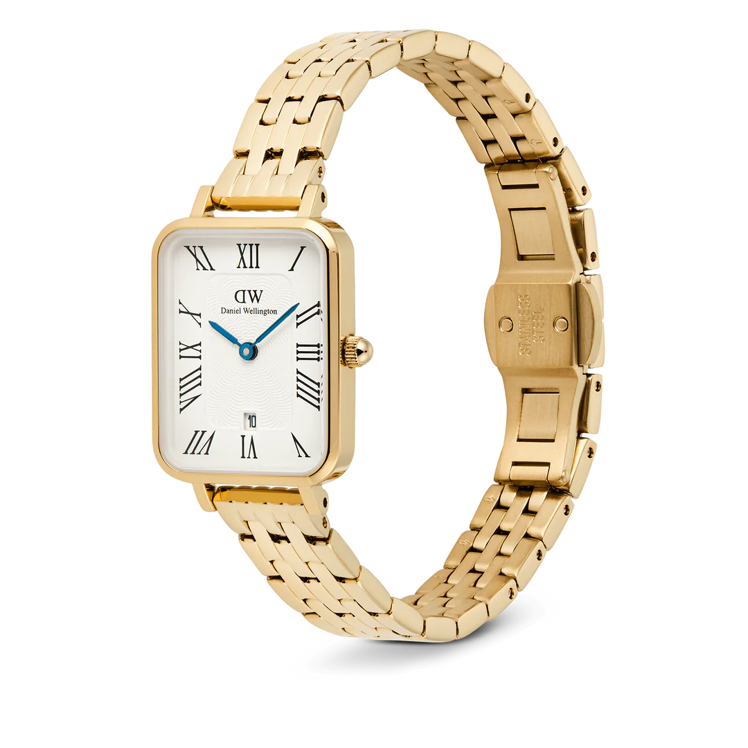 Daniel Wellington Quadro Roman Numerals Date 5-link Gold DW00100861