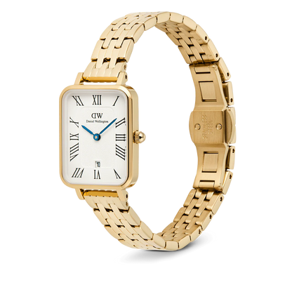 Daniel Wellington Quadro Roman Numerals Date 5-link Gold DW00100861