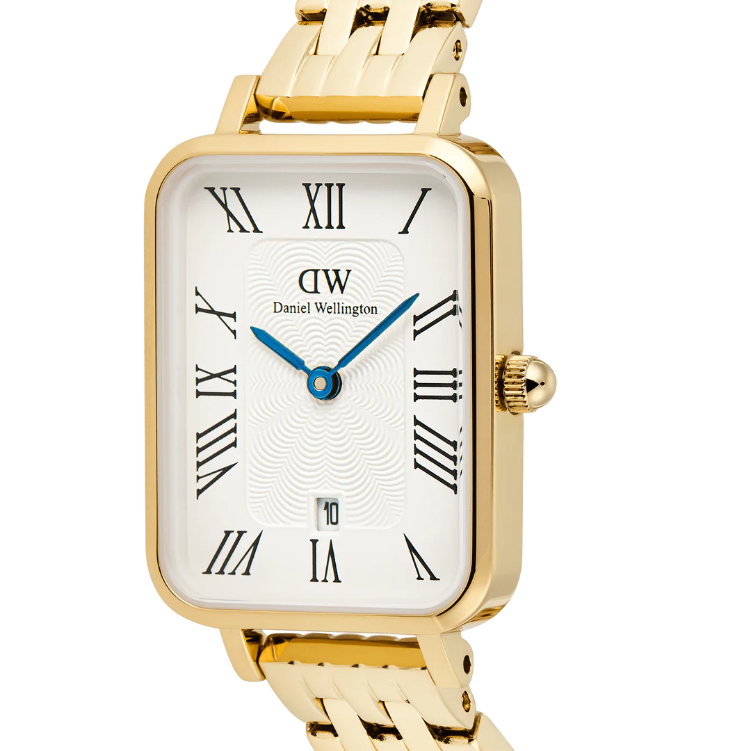 Daniel Wellington Quadro Roman Numerals Date 5-link Gold DW00100861