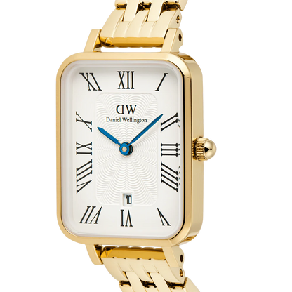 Daniel Wellington Quadro Roman Numerals Date 5-link Gold DW00100861