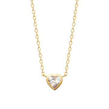 Amèlie 18ct Gold-Plated CZ Heart Necklace 87128045