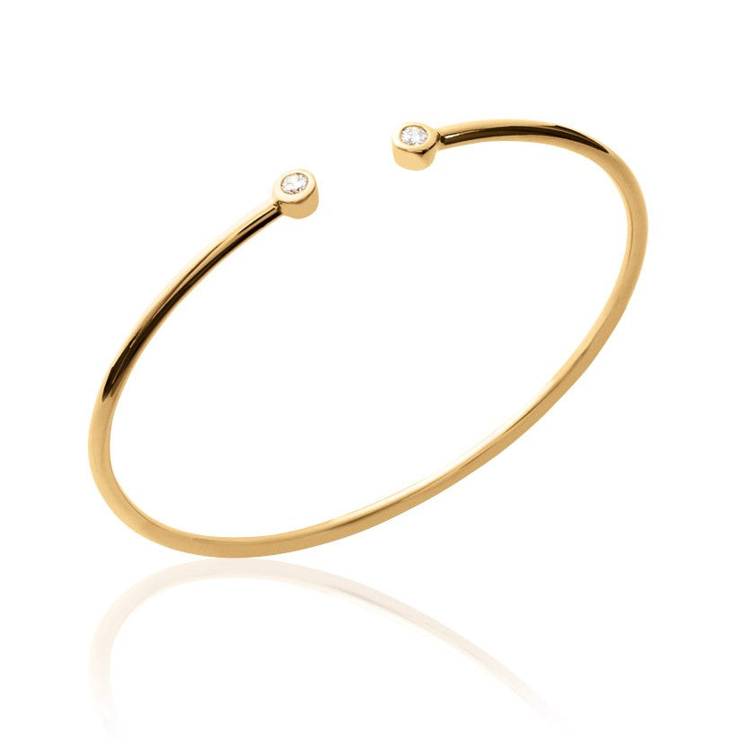 Amèlie 18ct Gold-Plated Tiny CZ Torc Bangle 87175656