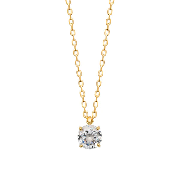 Amèlie 18ct Gold-Plated 6mm CZ Pendant 87317645