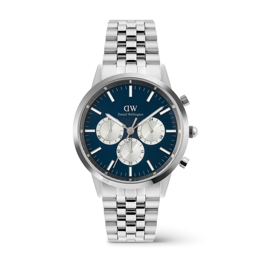 Daniel Wellington Iconic Chronograph Arch 5-Link Arctic Panda Silver DW00100874